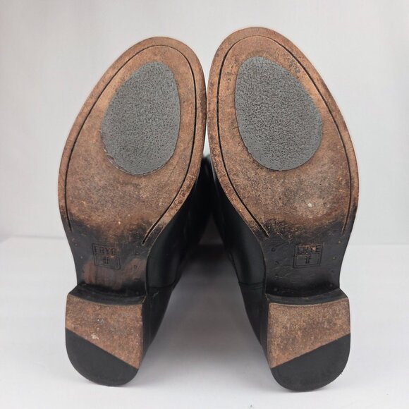 Frye Melissa Button Back Black Leather Riding Boots Size 7.5 B - Picture 9 of 16